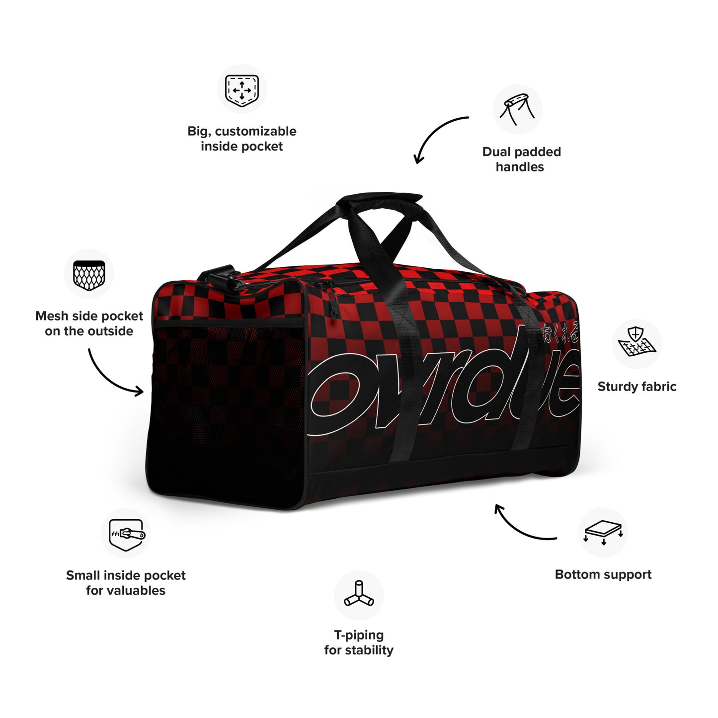 CHECKERED DUFFEL - RED