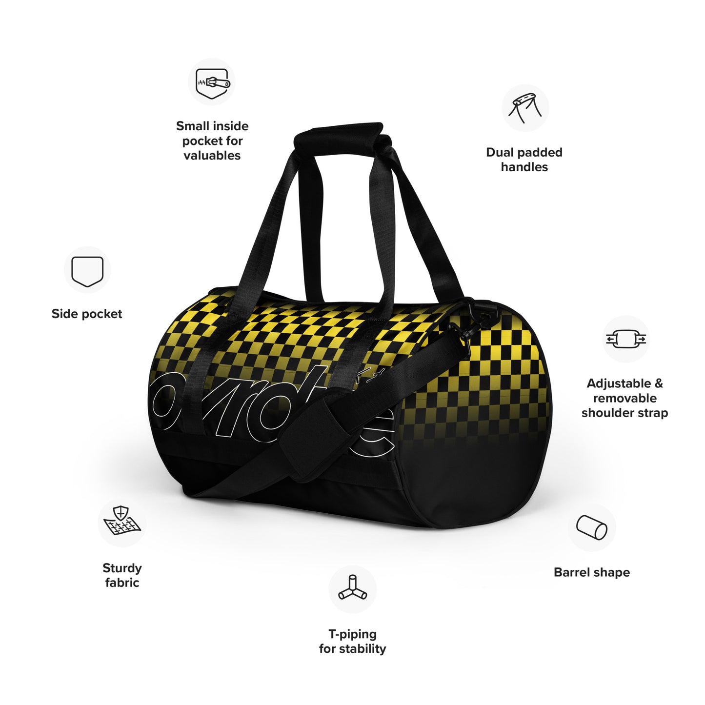 CHECKERED MINI DUFFEL - YELLOW