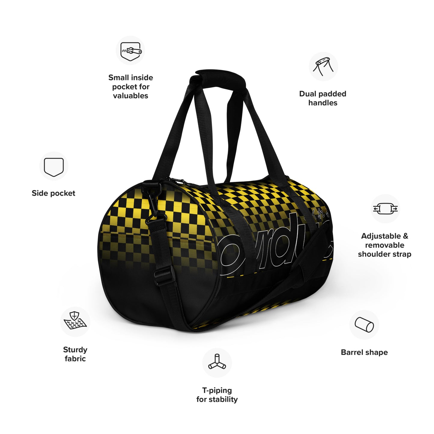 CHECKERED MINI DUFFEL - YELLOW