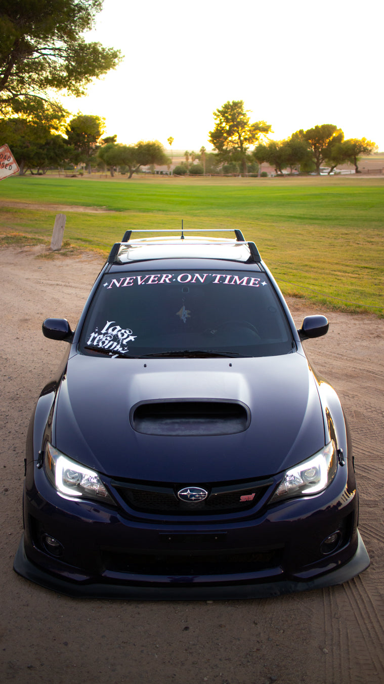 NEVER ON TIME BANNER