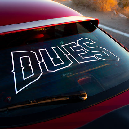 DUES REAR BANNER