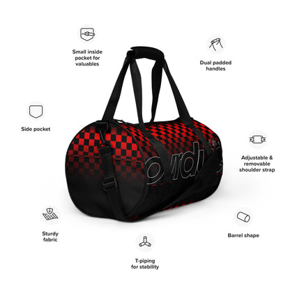 CHECKERED MINI DUFFEL - RED