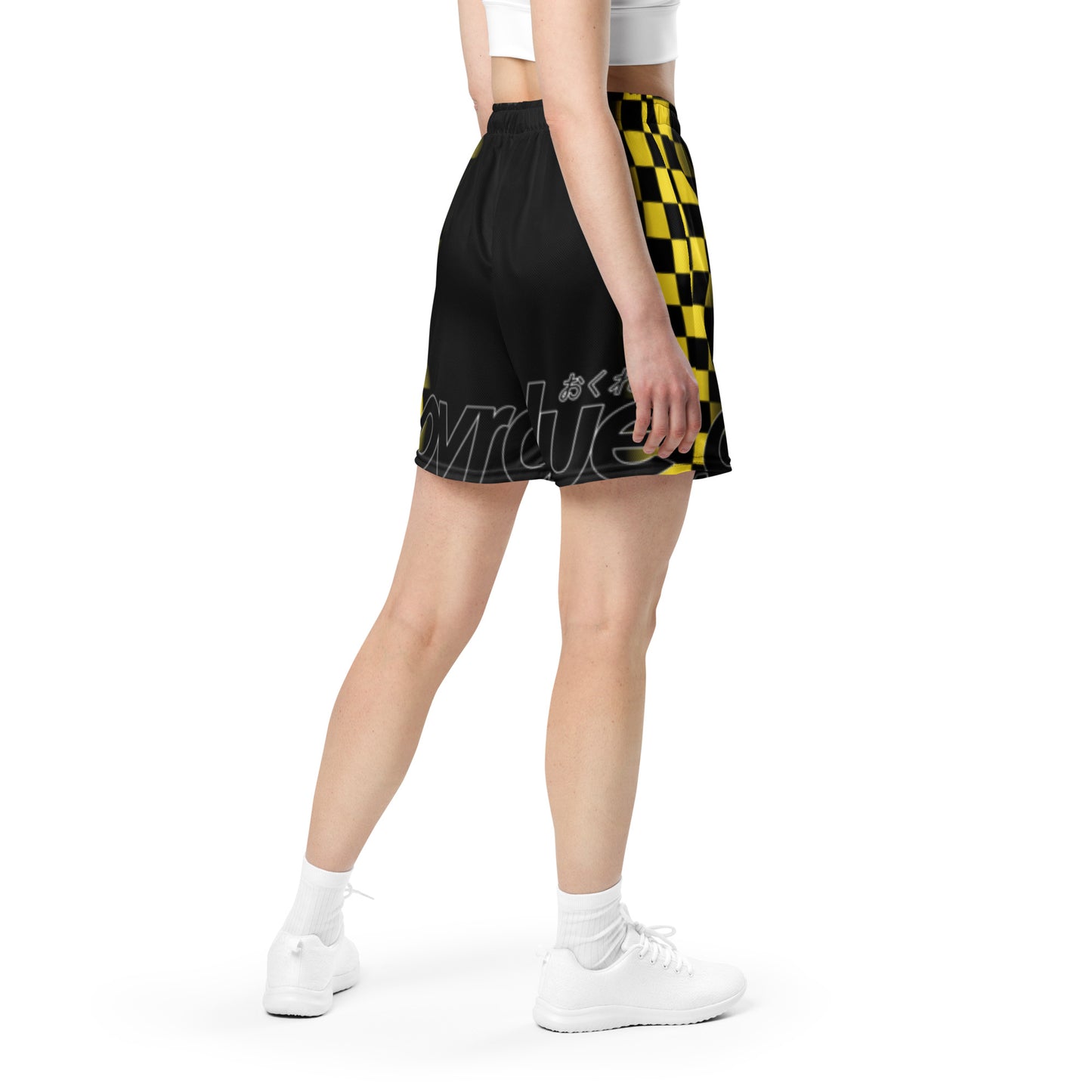 CHECKERED MESH SHORTS - YELLOW