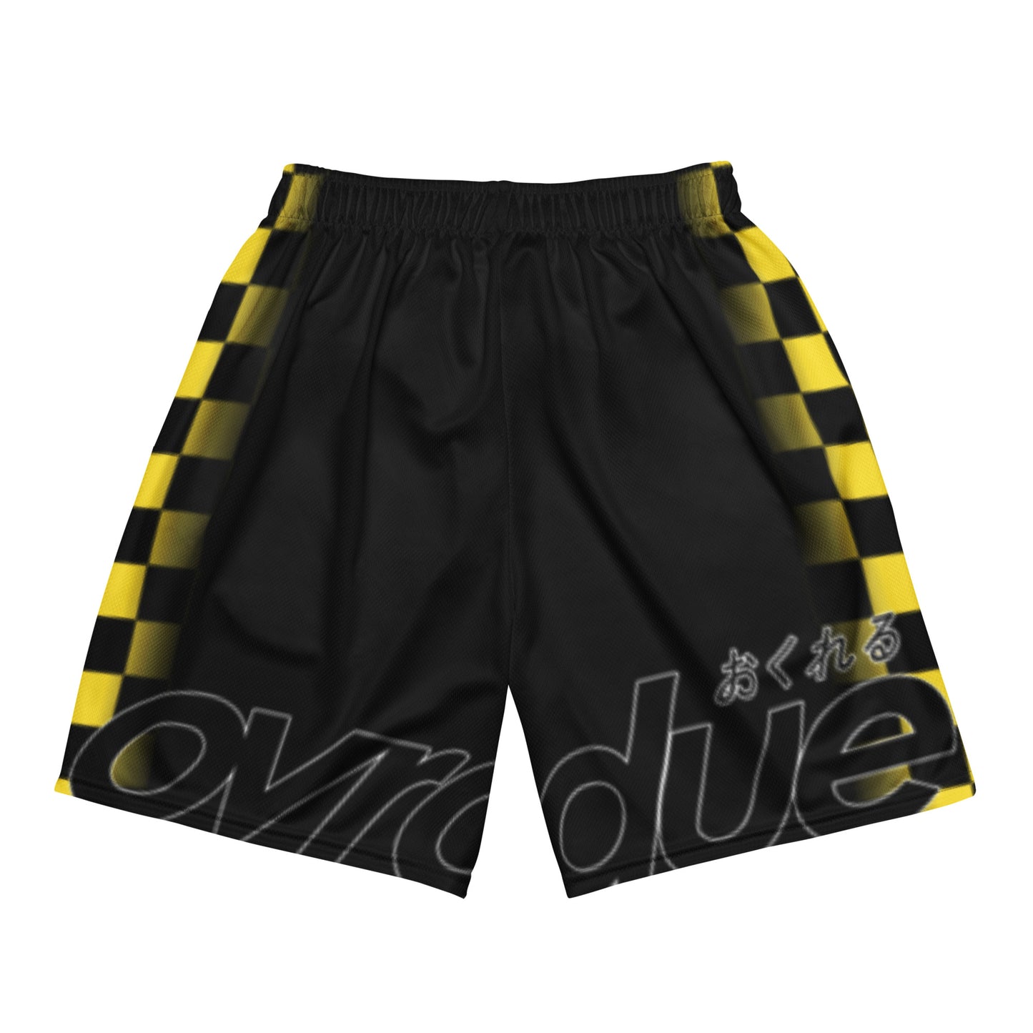 CHECKERED MESH SHORTS - YELLOW