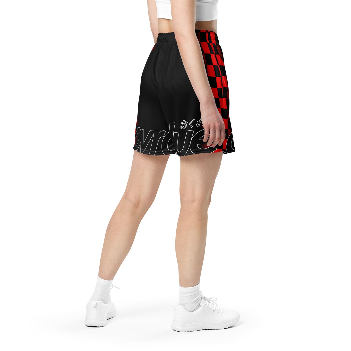 CHECKERED MESH SHORTS - RED