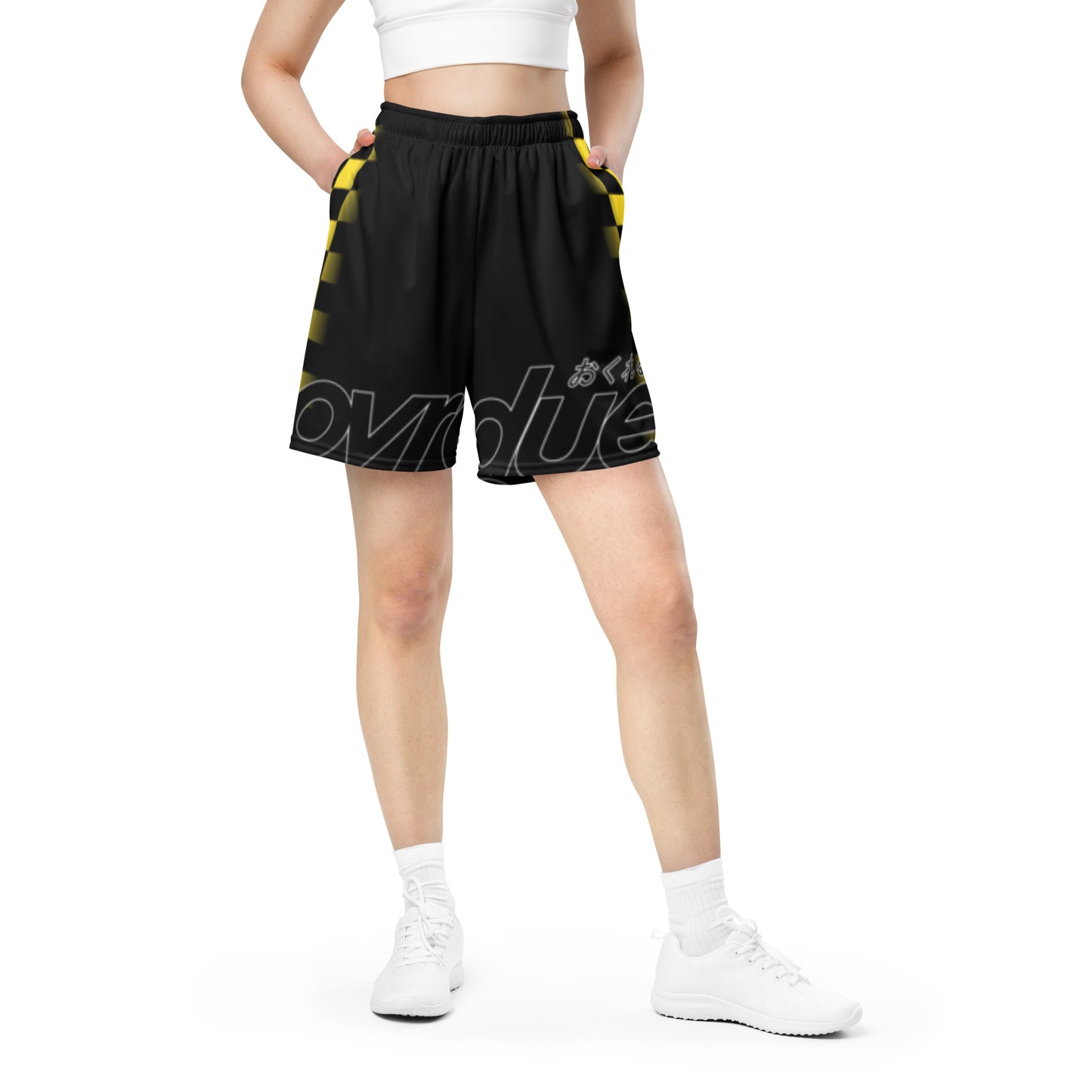 CHECKERED MESH SHORTS - YELLOW