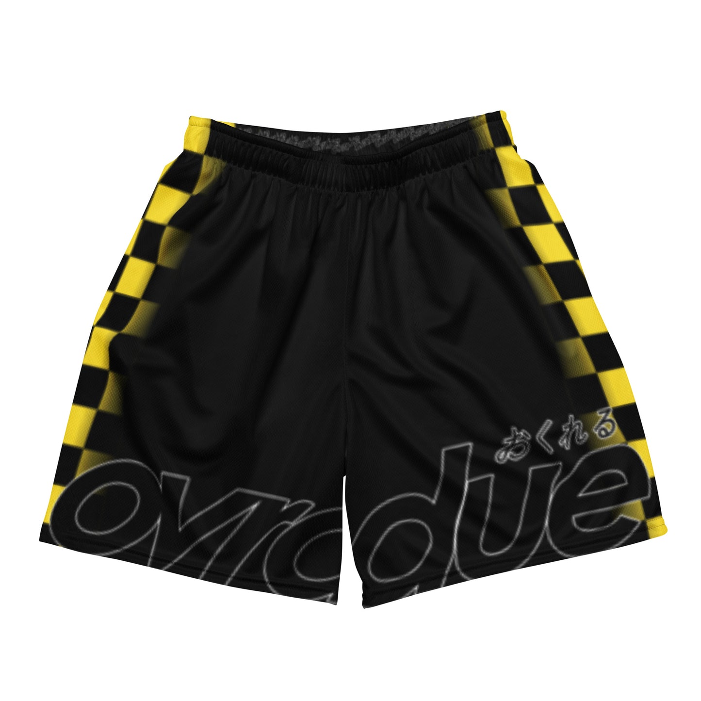 CHECKERED MESH SHORTS - YELLOW