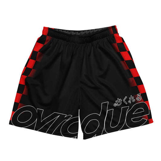 CHECKERED MESH SHORTS - RED