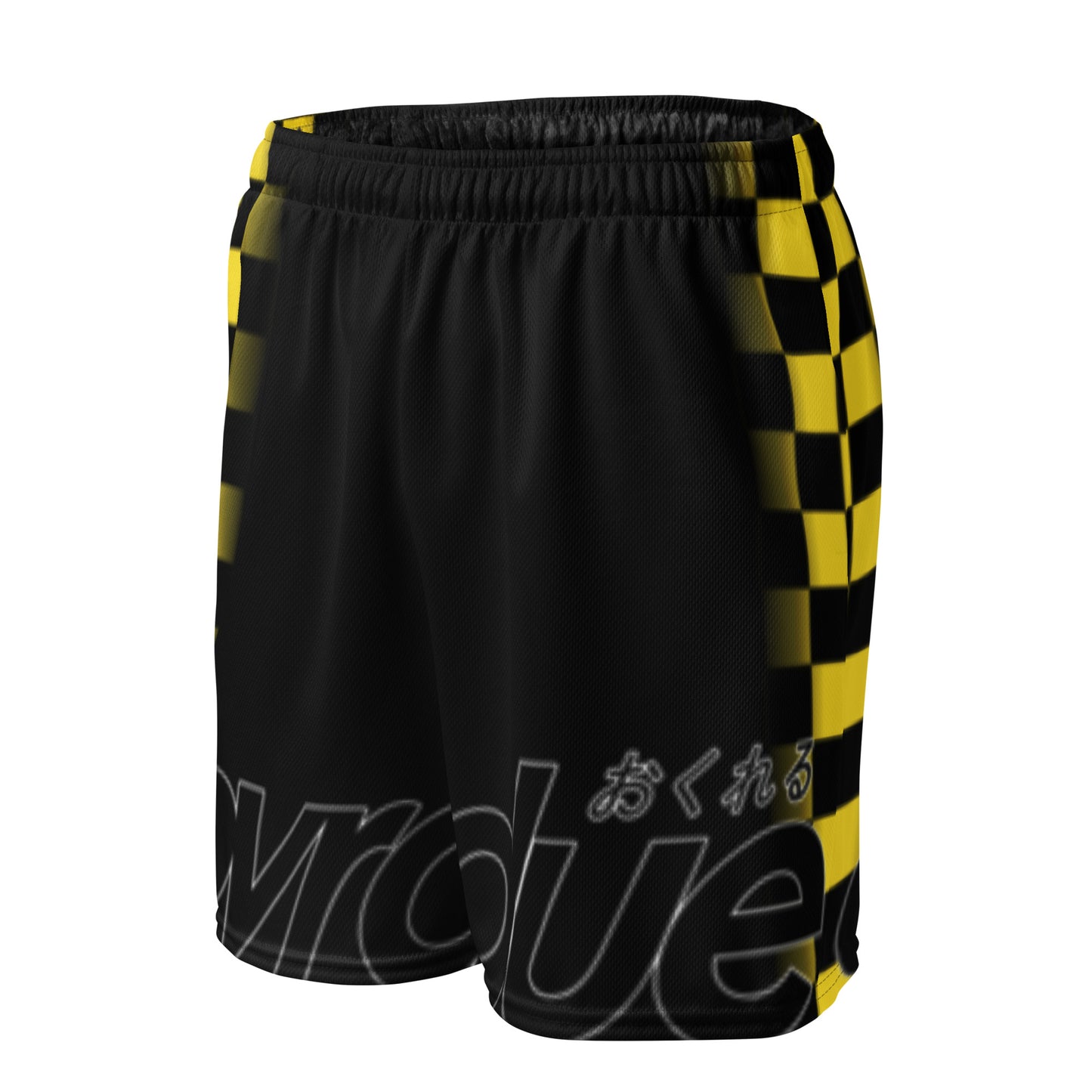 CHECKERED MESH SHORTS - YELLOW