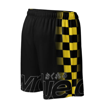 CHECKERED MESH SHORTS - YELLOW