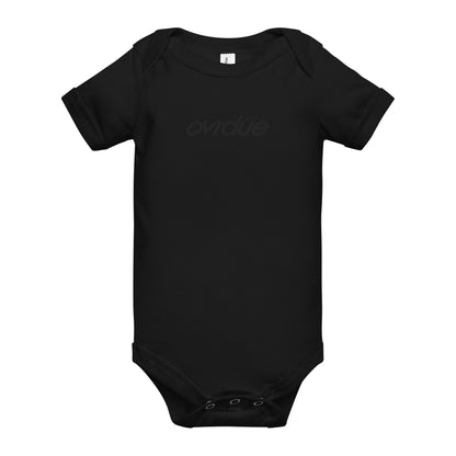 BABY ONESIE - BLACK EMBROIDERY