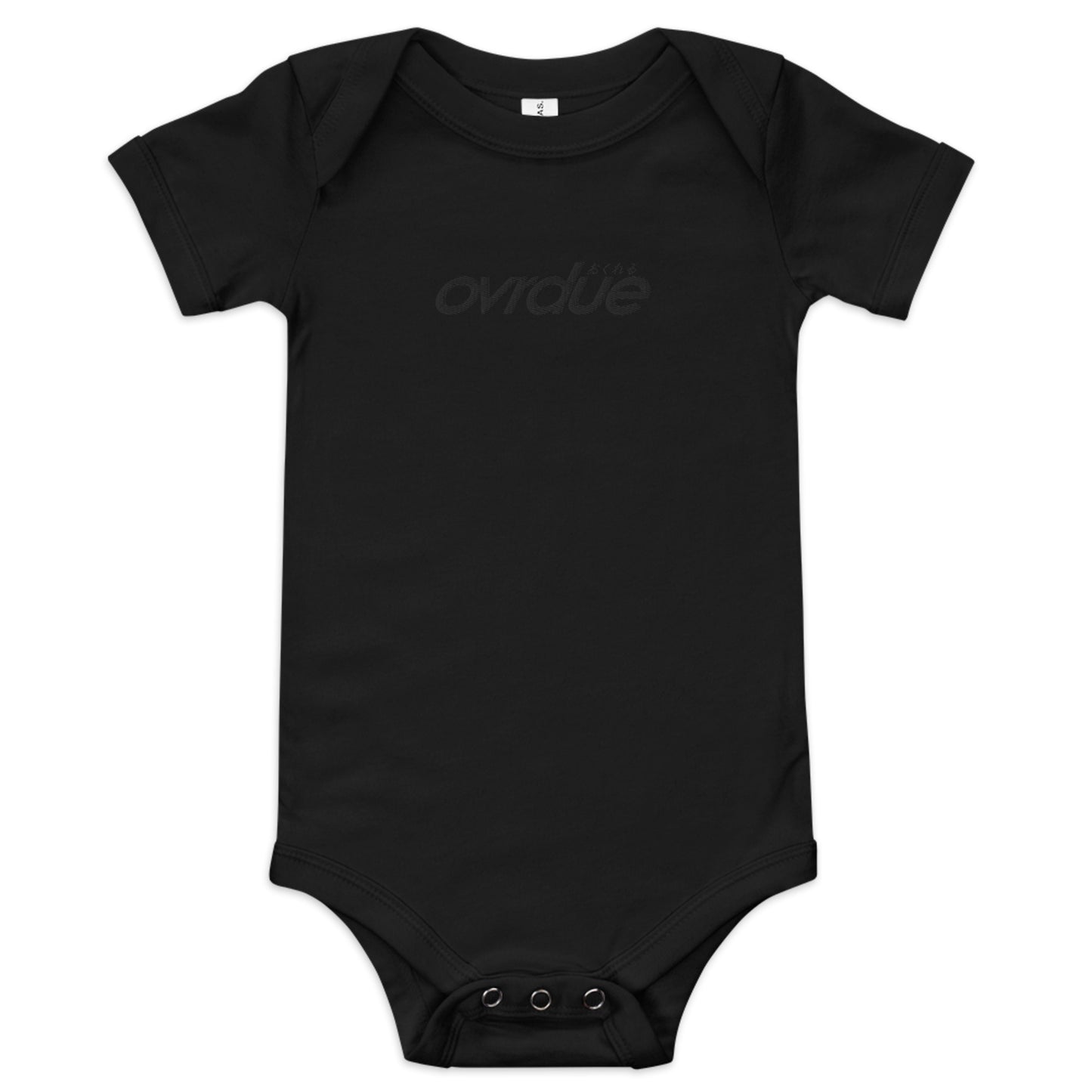 BABY ONESIE - BLACK EMBROIDERY