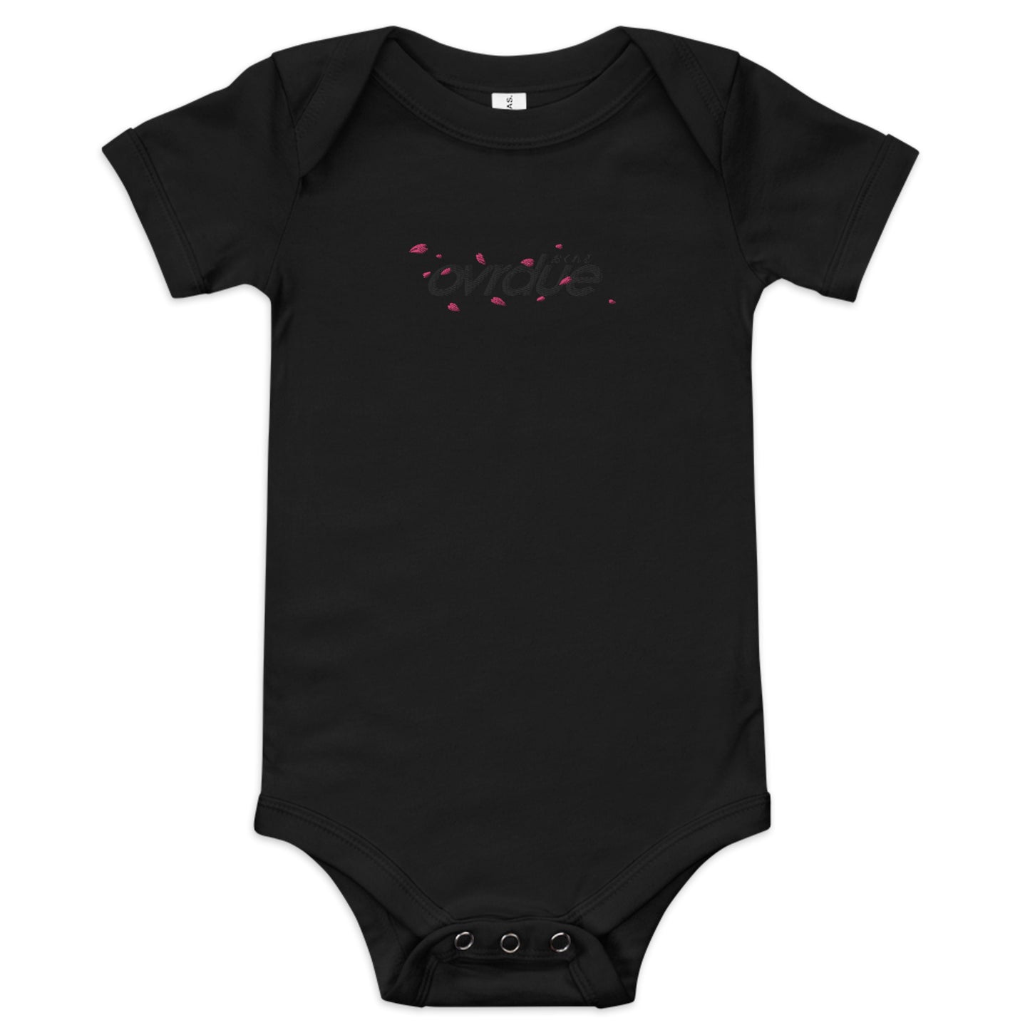 BABY ONESIE - SAKURA BLACK EMBROIDERY