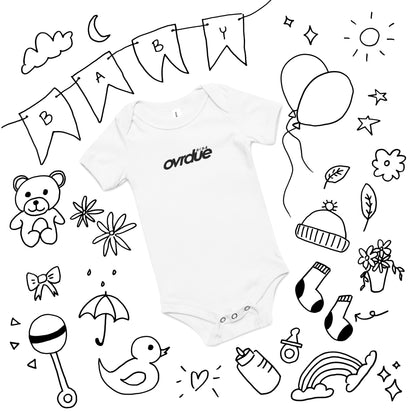 BABY ONESIE - BLACK EMBROIDERY