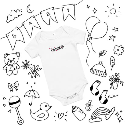 BABY ONESIE - SAKURA BLACK EMBROIDERY