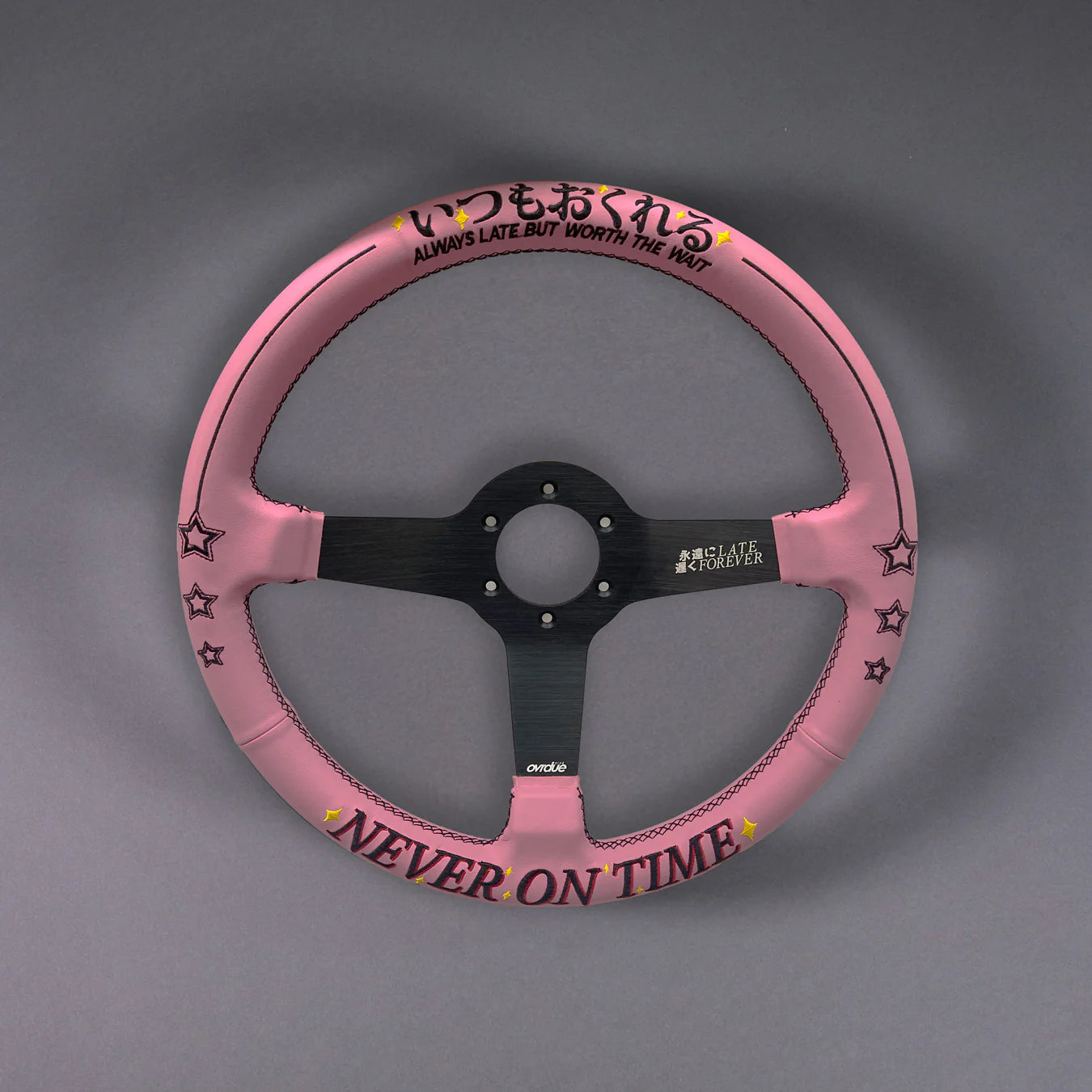 NEVER ON TIME STEERING WHEEL